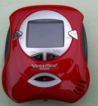 Red Hasbro VideoNow Personal Video Player Color with 3 black and white movies 2