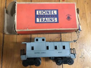 Scarce Postwar Lionel 6017 - 85 Gray Lionel Lines Sp - Type Caboose W/original Box