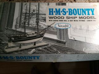 Vintage Scientific H.  M.  S.  Bounty Wood Ship Model Kit No 169 Collector 