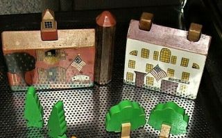 Trees Houses Scenery For Wooden Train Road Track Set For Brio Thomas Etc