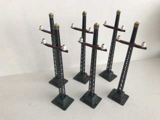 Mth Tinplate Traditions 6 Telegraph Poles 60 Lionel