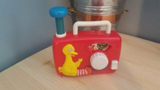 Vintage Sesame Street Big Bird Wind Up Radio Toy By Illco