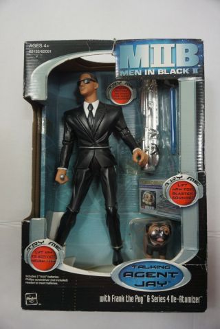 Vintage 2002 Hasbro Men In Black Ii Talking Agent Jay With Frank The Pug