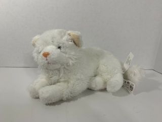 Animal Alley Toys R Us White Cat Plush Lying Down Blue Eyes Stuffed Kitten Kitty