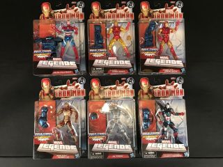 Marvel Legends Iron Man Iron Monger Baf Complete Set Of 6 Action Figures