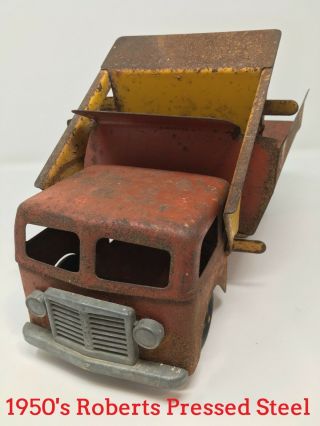1950’s Pressed Steel Roberts Dump Truck With Plow Front End Loader