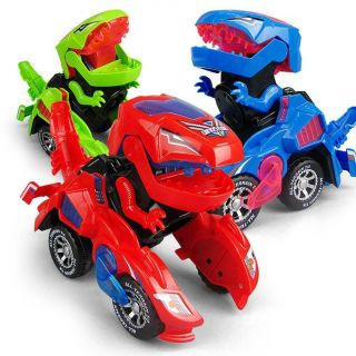 Transforming Dinosaur LED Car With Light Sound Kids Toy Gift 2
