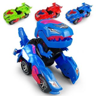 Transforming Dinosaur LED Car With Light Sound Kids Toy Gift 3