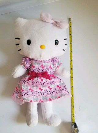 " 12 2013 Htf Hello Kitty Plush,  Doll Pink Princess Dress With Bows And Logo