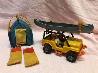 Vintage Fisher Price Adventure Crew: Northwoods Trailblazer Tent,  Canoe,  Jeep 3