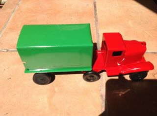 Antique 30 ' s Marx / Girard Truck And Trailer Set Pressed Steel 7
