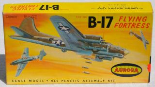 Vintage Aurora 491 - 50 Boeing B - 17 Flying Fortress Bomber Military Model Box Only