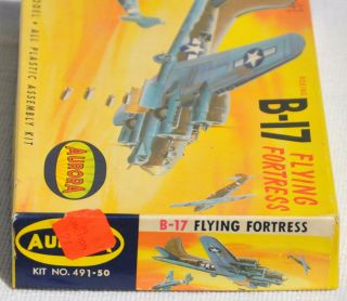 Vintage Aurora 491 - 50 Boeing B - 17 Flying Fortress Bomber Military Model BOX ONLY 5