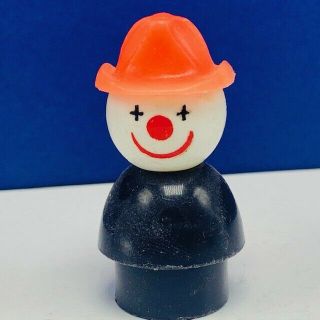Fisher Price Little People Vintage 1960s Usa Antique Toy Figure Fireman Clown Us