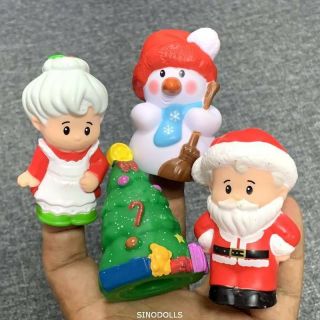 Fisher Price Little People Santa Claus North Pole & Snowman& Christmas Tree Gift