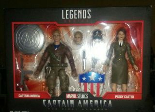 Marvel Legends 80th WWII Captain America w Motorcycle & Peggy Carter Figures MCU 2