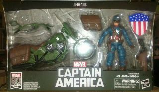 Marvel Legends 80th WWII Captain America w Motorcycle & Peggy Carter Figures MCU 3