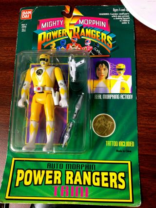 1994 Bandai Mighty Morphin Power Rangers Auto Morphin Yellow Ranger Trini