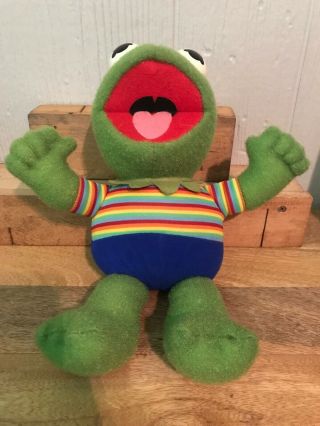 Vintage Hasbro Softies Muppet Babies Kermit The Frog 1985 Plush Doll