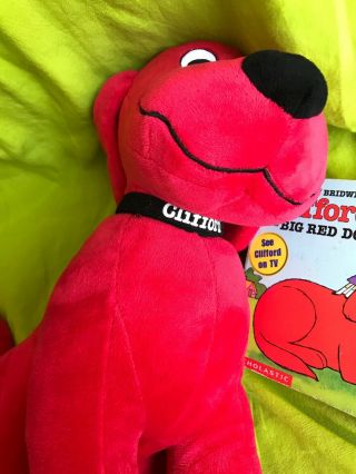 Set Of 2 Items Clifford The Big Red Dog Plush Large 13” Plus Board Book