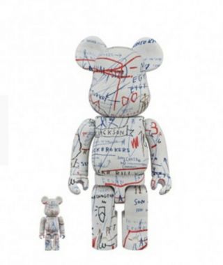 Nib Medicom Be@rbrick Jean - Michel Basquiat 2 100 400 Bearbrick Figure Set