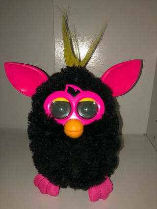 Hasbro Furby Boom Black Pink Yellow 2012 7” Plush Toy Pet Does Not Work
