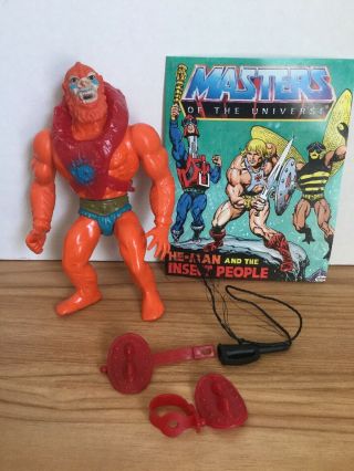 1983 He - Man Masters Of The Universe Beast Man Action Figure Complete Comic