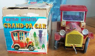 CIRCA 1960 BATTERY OPERATED GRAND - PA CAR WITH BOX - MADE IN JAPAN 3