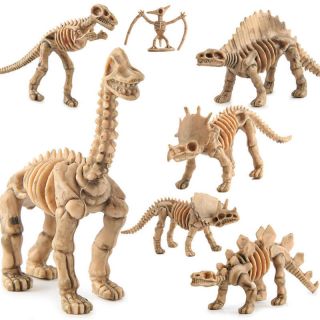 Dinosaur Toys Fossil Skeleton Simulation Model Set Mini Action Figures Kids Toy