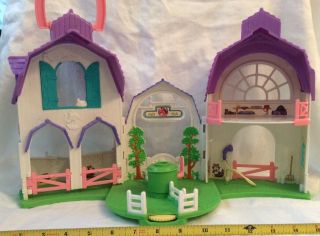 2004 Fisher Price Sweet Streets Horse Barn Loving Family Doll House