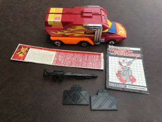 Autobot Transformers Rodimus Prime Complete G1,  With Card,  Book,  Weapon,  Doors