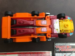Autobot Transformers Rodimus prime Complete G1,  with card,  book,  weapon,  doors 3