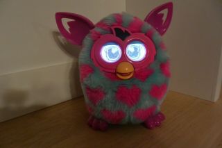 Furby Boom Pink Blue Teal With Hearts Hasbro Interactive 2012
