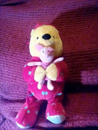 Bedtime Winnie The Pooh Teddy Bear Plush W/ Piglet Pajamas Ultra Soft Disney