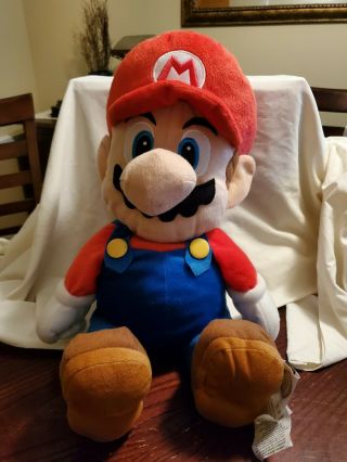 Big 2012 World Of Nintendo Mario Bros Plush 22 " With Zipper Back Hideaway