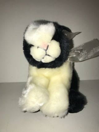 2002 Kids of America Corp Bunny Rabbit Soft Plush Black White Stuffed Animal Toy 2