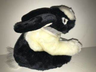 2002 Kids of America Corp Bunny Rabbit Soft Plush Black White Stuffed Animal Toy 3