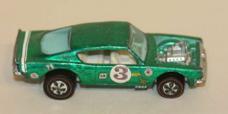 1970 Mattel Hot Wheels Redline Spoilers King Kuda Plymouth Barracuda Green White