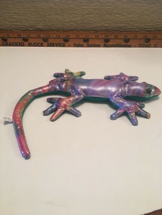 Big Colorful Metallic Lizard.  Rainbow Creatures Usa Millet Filled,  Multi Color