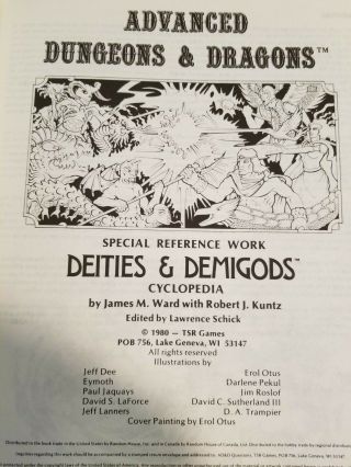 AD&D Deities and Demigods 1st Edition - TSR 128 Pages 3