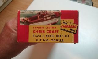 Vintage Lindberg Express Cruiser Chris Craft 1:40,  Model Boat Kit 700:98 1960 ' s 4