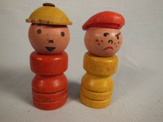 Vintage - Fisher Price - 1961 - 2 - Men - For 984 Safety School Bus - Very Rare