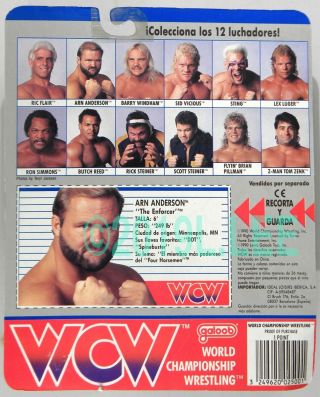 Galoob Toys WCW Arn Anderson The Enforcer Wrestling white trunks MOC 2
