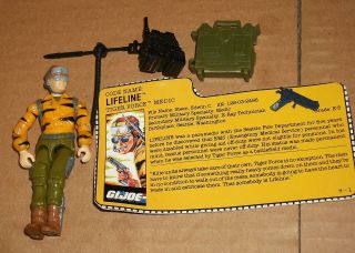 1988 Hasbro Gi Joe G.  I.  Joe Tiger Force Lifeline 3.  75 " Figure W/bio Card