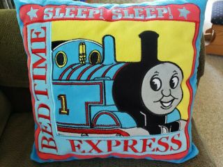 Thomas The Train Tank Engine Plush Bedtime Express Pillow Approx 15 " X 15 " Rare