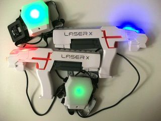 Laser X Laser Tag 2 Player Set 2 Guns And 2 Vests W/ Adjustable Straps
