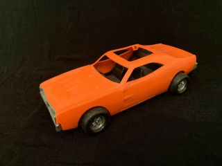Vintage Dodge Charger Challenger Processed Plastic Model Car Toy Orange Hemi