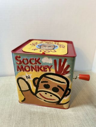 Awesome Sock Monkey Metal Jack - In - The - Box Toy By Schylling Pre - Owned Great C