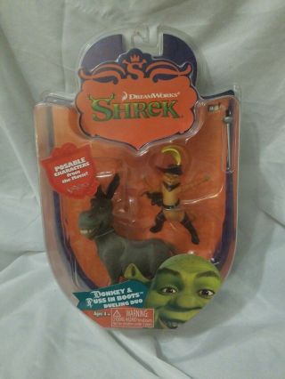 Dreamworks Shrek The Movie Donkey & Puss In Boots Factory Seal 2006