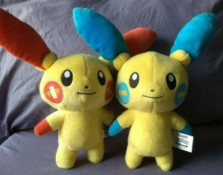 Pokemon Tomy 11 " Plusle And Minun Stuffed Animal Plush Toy